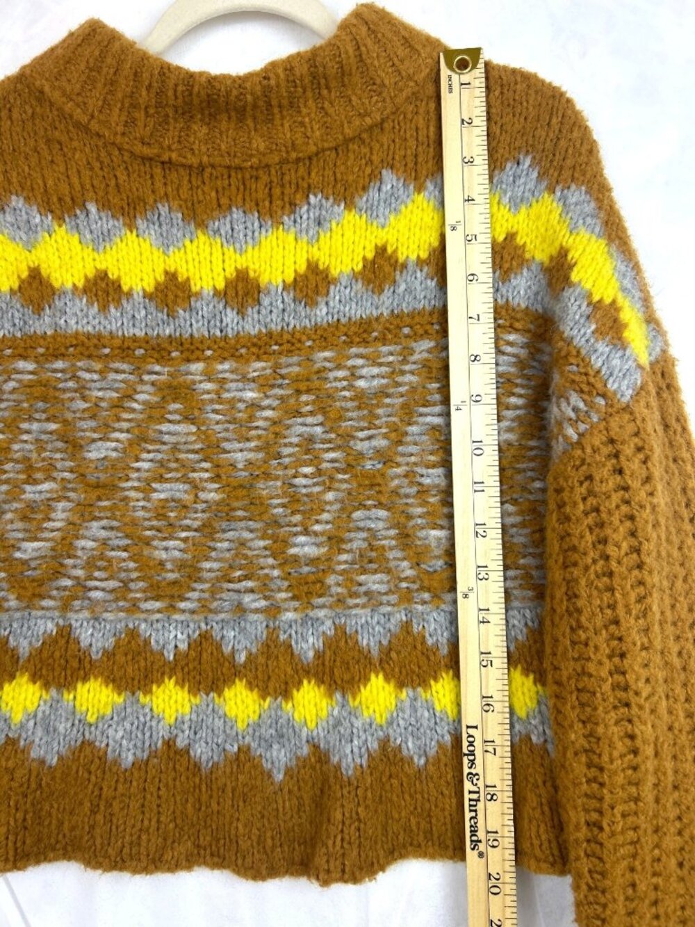 Free People Cropped Sweater Size S Cozy Alpine Mock Neck Alpaca Wool Blend - Picture 11 of 12